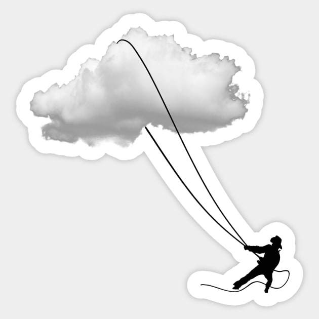 Clouds cowboy - captures dreams with the lasso Sticker by Quentin1984